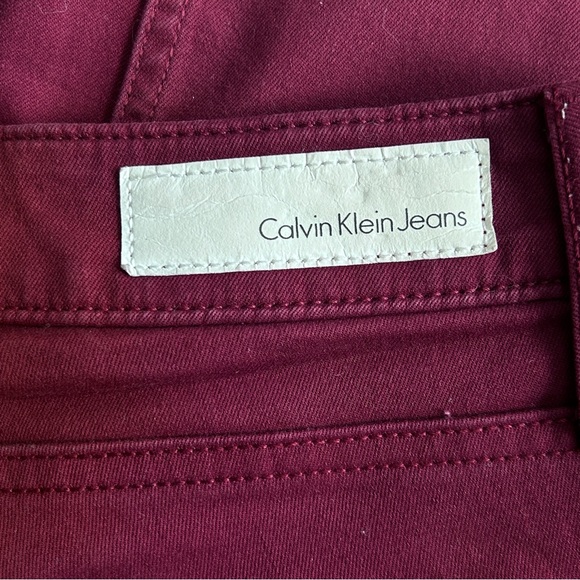 Calvin Klein Ankle Skinny Burgundy Jeans - Picture 6 of 13